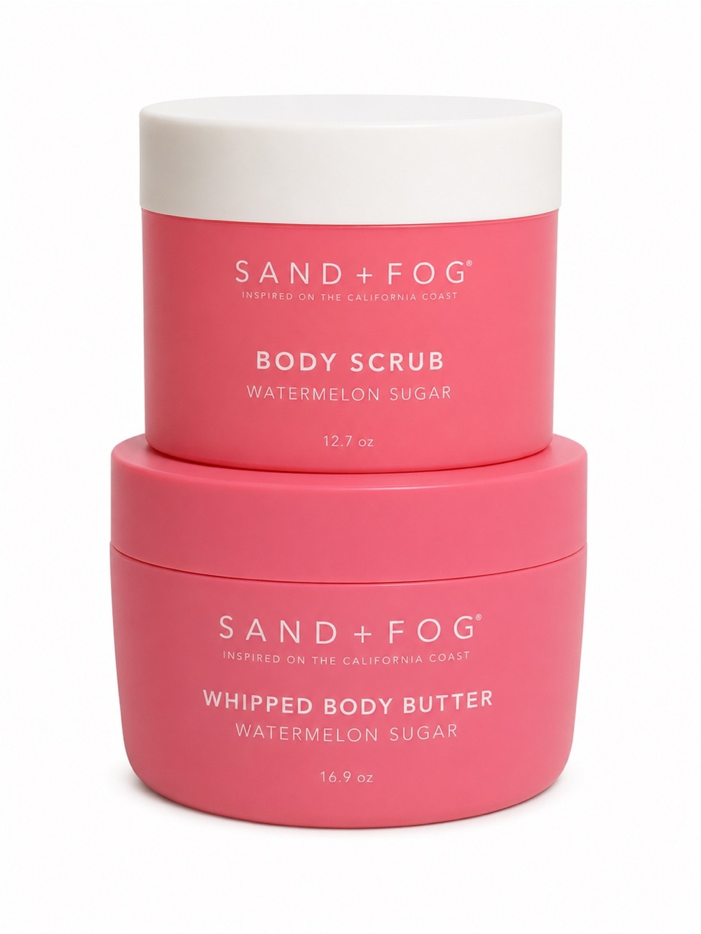 Sand + Fog Watermelon Sugar Pink Body Scrub & Whipped Body Butter Set